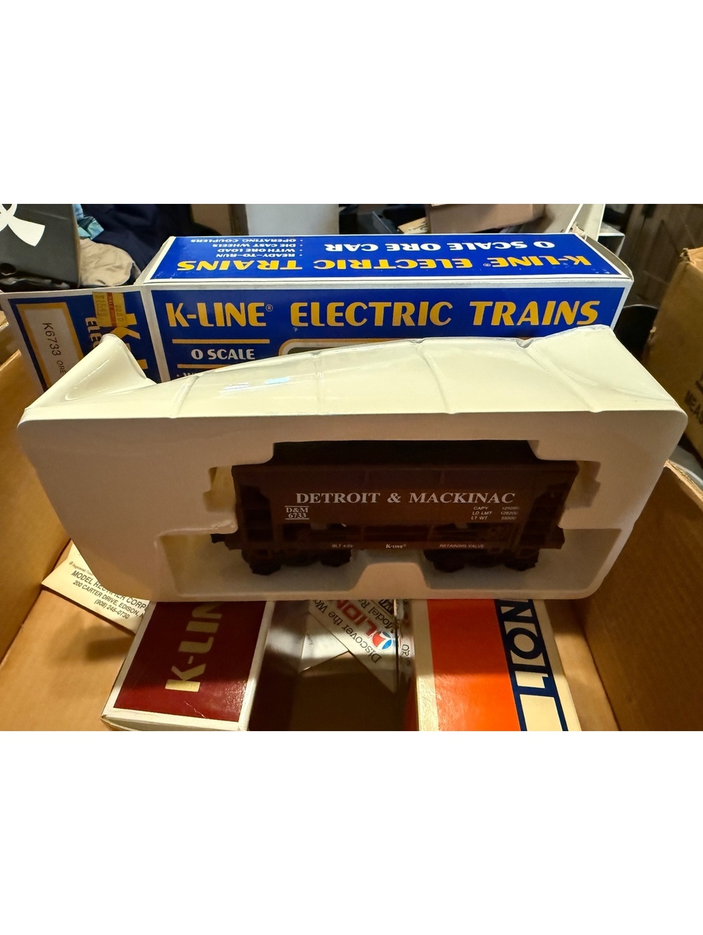 K-Line Electric Trains O Scale Detroit & Mackinac Ore Car K6733 with Load